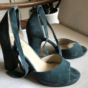 Seychelles Journey Blue Open Toe Platform Heel